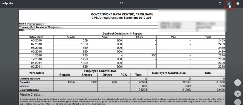 Printing CPS Statement