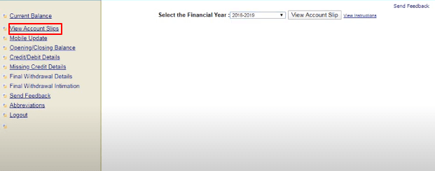 GPF Financial Year Selection